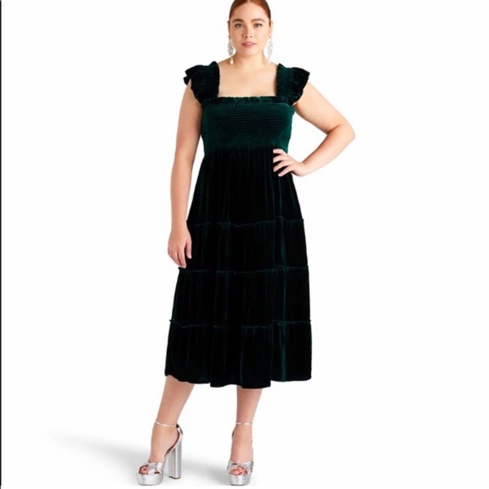 Hill House Home Green Velvet Ellie Nap Dress NWT
